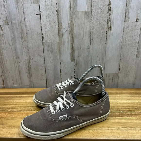 Vans Authentic Gray Low Top Lace-Up Canvas Sneakers Unisex Men's 5.5/Women's 7 - Picture 2 of 5